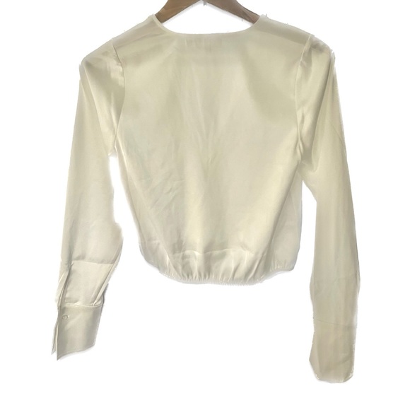 NWT Good America Satin White Blouse Size 0/XS - Picture 4 of 6
